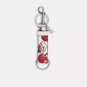 Coach Cherry Bag Charm Key Fob with Silver Details NWT